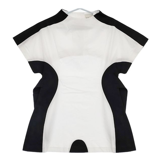 A.W.A.K.E. Mode アウェイクモード バックオープンベルトブラウス 半袖 ブラウス シャツ ホワイト ブラック レディース【中古】5-0706S∞