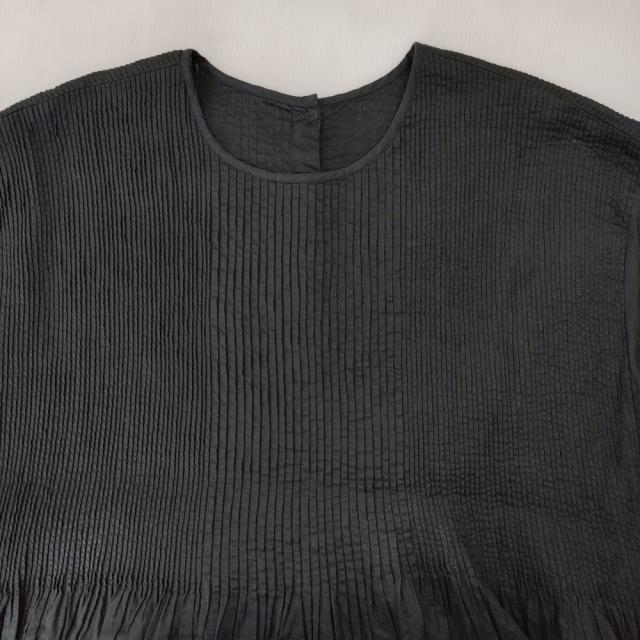 美品 メゾンドソイル ピンタックワンピース ノースリーブ ブラック インド製 メゾンドソイル ピンタック ワンピース ロング丈 ノースリーブ 黒