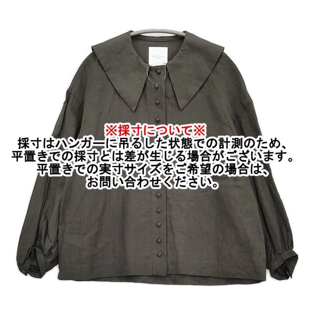MAGALI リネンパピエ グランカラーブラウス 定価25300円 ブラウス シャツ 24AW チャコールグレー レディース マガリ【中古】6-0203M♪ MAGALI リネンパピエ グランカラーブラウス ブラウス シャツ 24AW