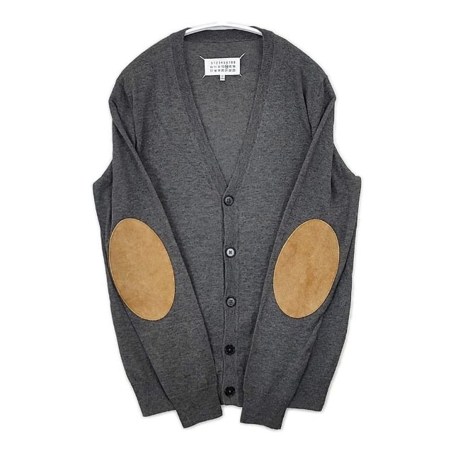 Maison Martin Margiela 14 エルボーパッチ コットンウール ニット カーディガン チャコールグレー メンズ メゾンマルタンマルジェラ【中古】5-1115T∞