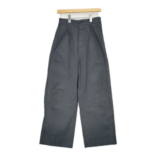 MHL. 595-4140504 VINTAGE COTTON PLAINWEAVE コットン イージー パンツ 24SS チャコールグレー レディース エムエイチエル【中古】5-0730G∞