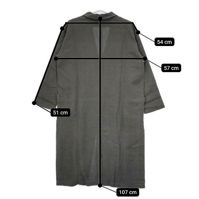 evam eva クレープリネン ワイドコート E191T066 コート グレー