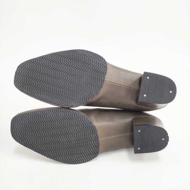 JURGEN LEHL レザー Vカット スリッポン 23.5cm パンプス ダークブラウン レディース ヨーガンレール【中古】5-0828G◎