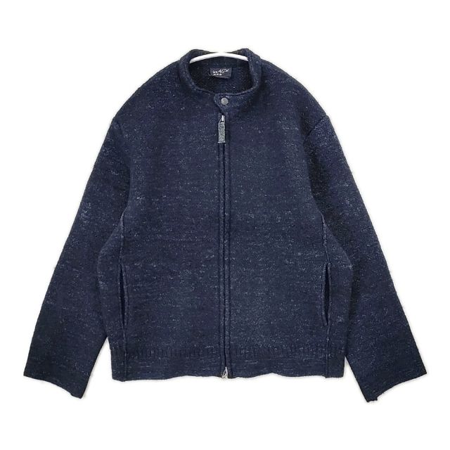 45R/45rpm 縮絨メルトンの908ライダース サイズ3 定価74800円 ニット ブルゾン ネイビー レディース フォーティーファイブアールピーエム【中古】5-1119T∞