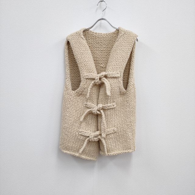 POSTELEGANT アルパカシルクハンドメイドニットベスト VE21A0003 サイズ38/M ベスト アイボリー メンズ ポステレガント【中古】3-0130T♪の通販は