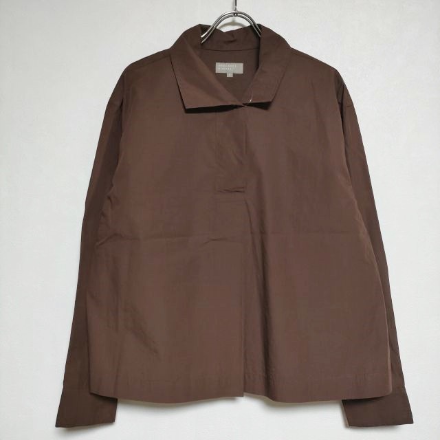 MARGARET HOWELL 578-2253005 COMPACT COTTON POPLIN プルオーバー ブラウス シャツ 22AW ブラウン レディース マーガレットハウエル【中