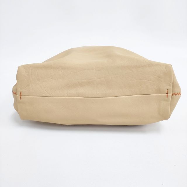 HENRY CUIR レザー 犬刺繍 トートバッグ ベージュ レディース アンリー