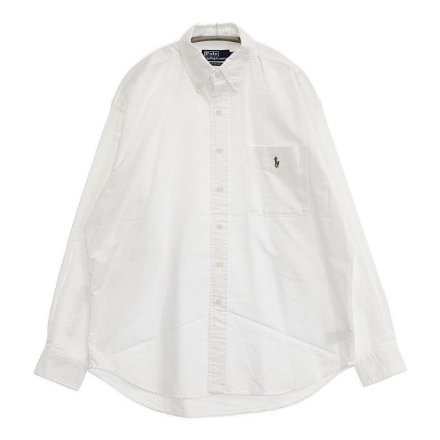 POLO RALPH LAUREN ビッグシャツ オックス ボタンダウン 長袖シャツ ホワイト メンズ ポロ・ラルフローレン【中古】5-1201M∞