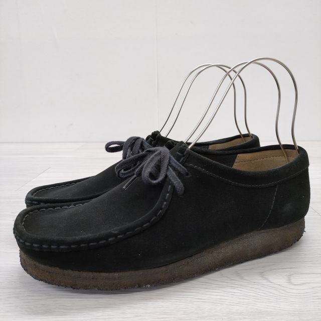Clarks ワラビー WALLABEE スウェード サイズUK9 定価23000円 シューズ・靴 ブラック メンズ クラークス【中古】3-0417G◎
