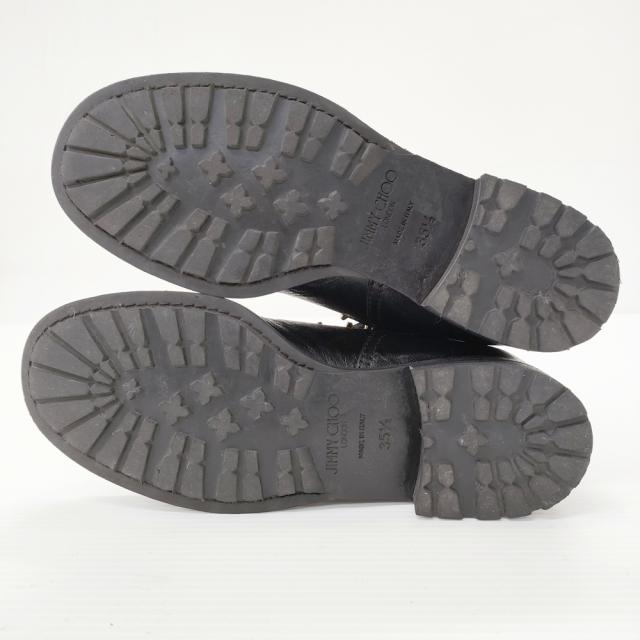 JIMMY CHOO レザー スタッズ付き エンジニアブーツ サイズ35 1/2 ブーツ ブラック レディース ジミーチュウ【中古】5-0313G◎_3