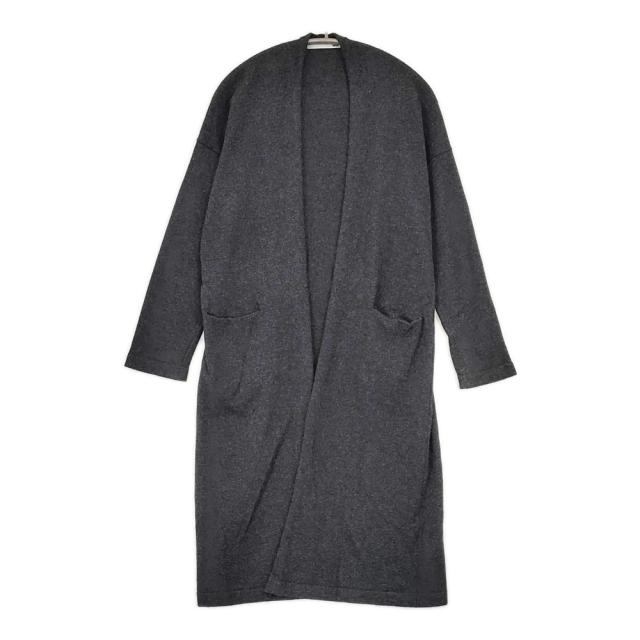evam eva E223K167 wool robe ローブ ロングカーディガン ニット 日本製 チャコールグレー レディース エヴァムエヴァ【中古】5-0812T△