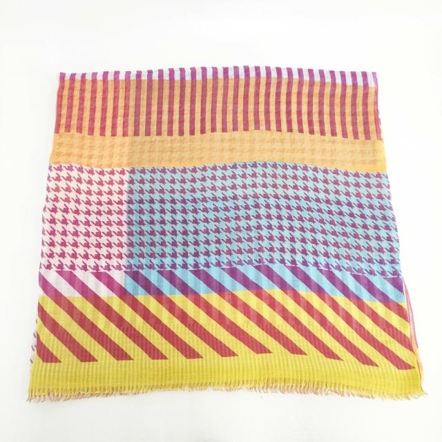 ISSEY MIYAKE 大判 リネンシルク 柄 ストール 多色 レディース イッセイミヤケ【中古】5-0808M◎