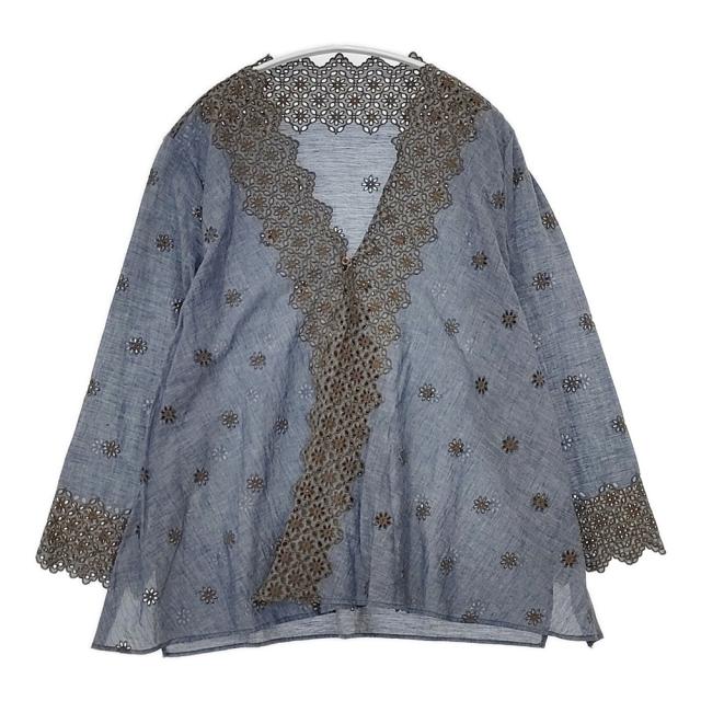 45R/45rpm カットワークのカシュクールブラウス（インディゴ） 定価55000円 フォーティーファイブアールピーエム【中古】5-0812M△