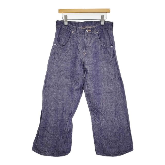 DEPT Hemp wide denim サイズ2 定価39600円 234051401 ヘンプ デニムパンツ ブルー レディース デプト【中古】5-0926M♪