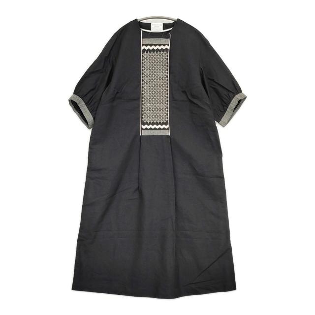 ANTIPAST SMINO WASHI DRESS 定価75900円 刺繍 美濃和紙 EOP206 ワンピース 24SS ブラック レディース アンティパスト【中古】5-0926S♪