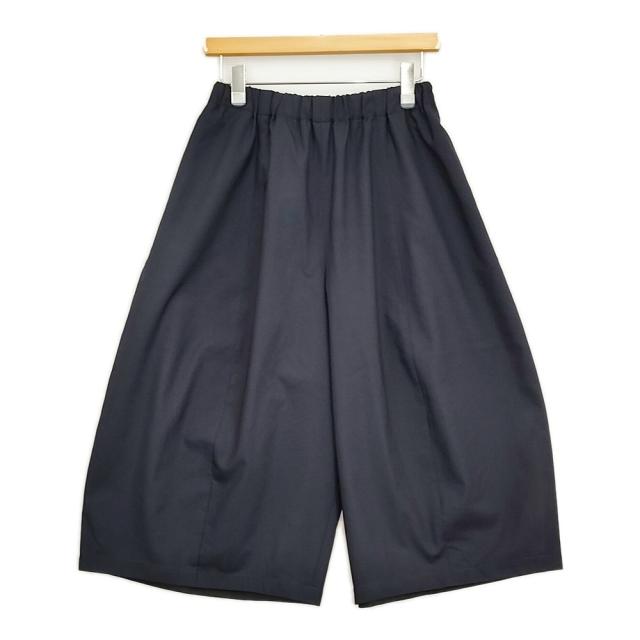 Curensology ウールトロドロストパンツ クロップド サルエル イージー ワイド パンツ ネイビー レディース カレンソロジー【中古】6-0401M♪