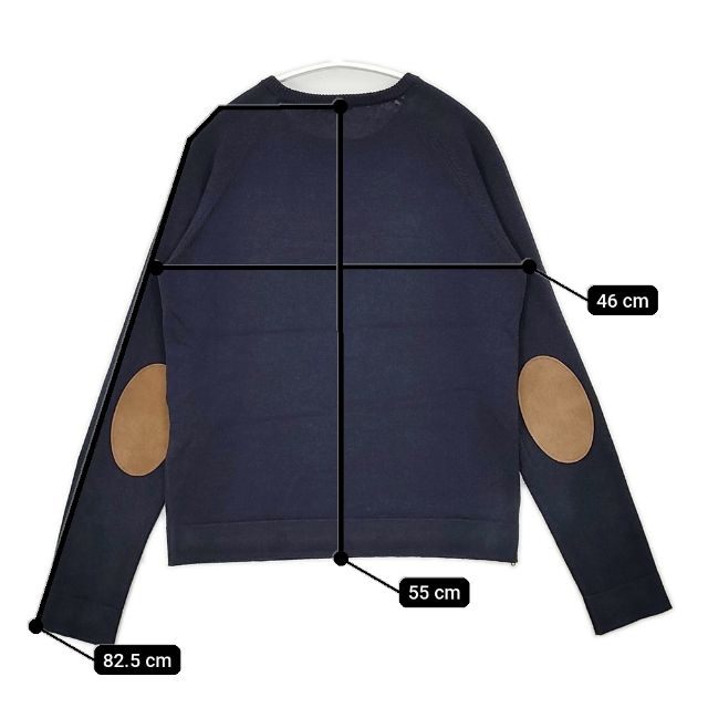 R&D.M.Co- カシミヤ混 エルボーパッチ セーター ニット ネイビー