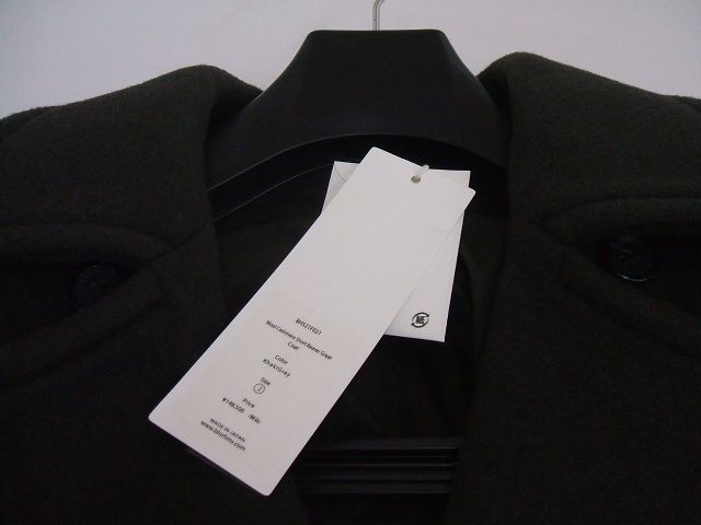 blurhms 新品 WOOL CASHMERE SHORT BEAVER GREAT COAT サイズ2 コート カーキ メンズ ブラームス【中古】2-1208A♪