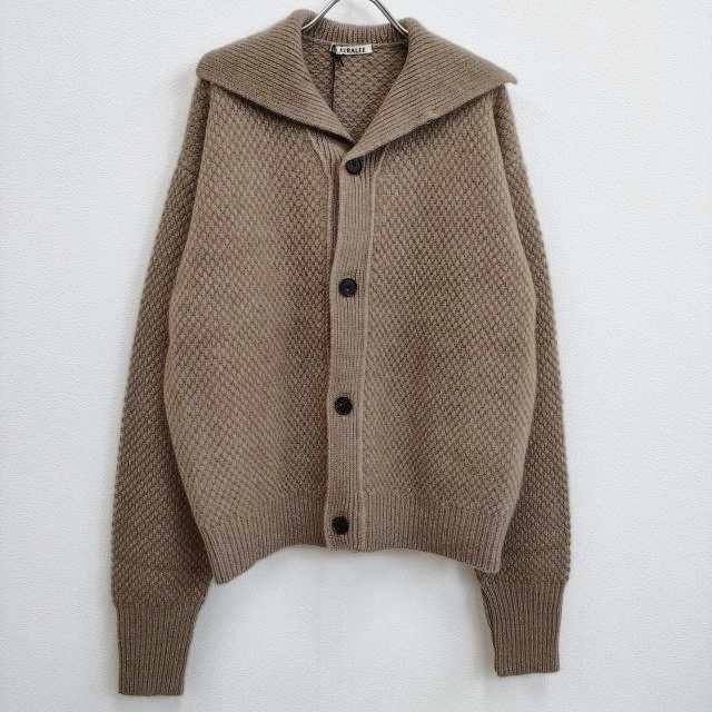 AURALEE 新品 BABY CASHMERE KNIT CARDIGAN A23AC01BC 5 カシミヤ カーディガン 23AW ベージュ メンズ オーラリー【中古】4-