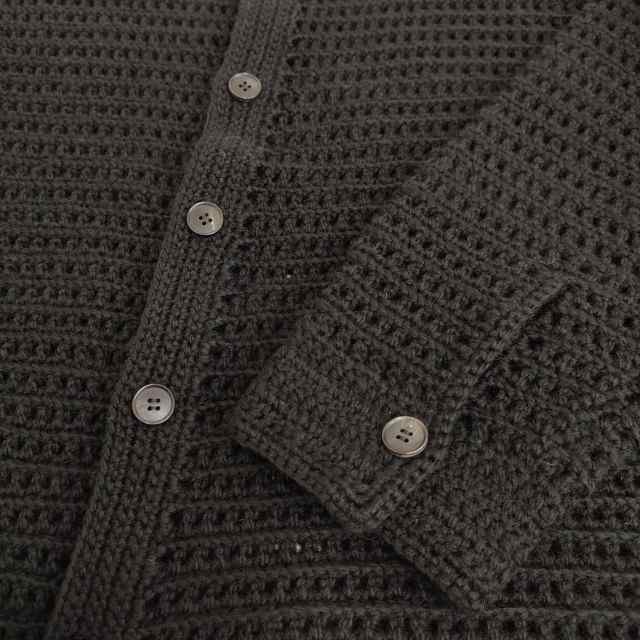 AURALEE 新品 HAND CROCHET WOOL KNIT SHIRTS A23AC01KB 3 カーディガン 23AW ブラック メンズ オーラリー【中古】4-0814T