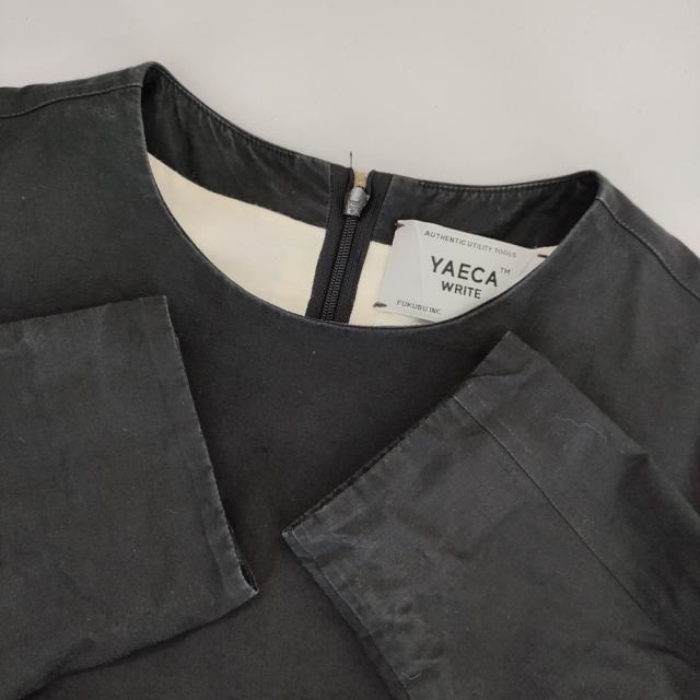 YAECA WRITE 97751 タックドレス コットンリネン ワンピース ブラック レディース ヤエカ【中古】5-0312M∞