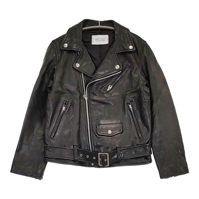 beautiful people UNITED ARROWS 別注 ラムレザー 150 ダブルライダースジャケット ブラック レディース ビューティフルピープル【中古】5-1008T♪
