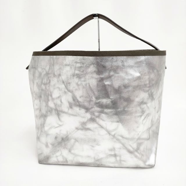 how to live 箔バッグ 銀色の箔 勝屋まゆみ トートバッグ シルバー レディース ハウトゥリブ【中古】5-0626G∞