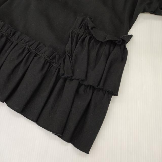 RhodolirioN Swallow Frill Tiered Long Sleeve Tee ティアードフリルロングスリーブT ネペンテス 刺繍 長袖Ｔシャツ カットソー ロンＴ ブラック レディース ロドリリオン【中古】6-0525M△_6