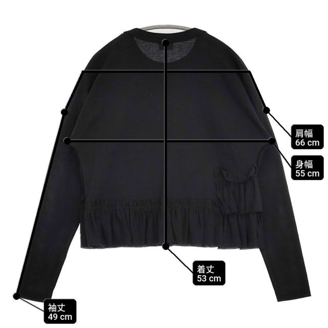 RhodolirioN Swallow Frill Tiered Long Sleeve Tee ティアードフリルロングスリーブT ネペンテス 刺繍 長袖Ｔシャツ カットソー ロンＴ ブラック レディース ロドリリオン【中古】6-0525M△_7