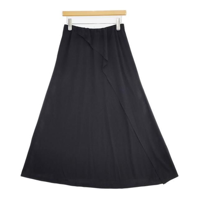 JURGEN LEHL J0141US011 シルクウールスムース ロングスカート 定価52800円 日本製 サイズM ロングスカート 24SS ブラック レディース ヨーガンレール【中古】6-0525G△_1