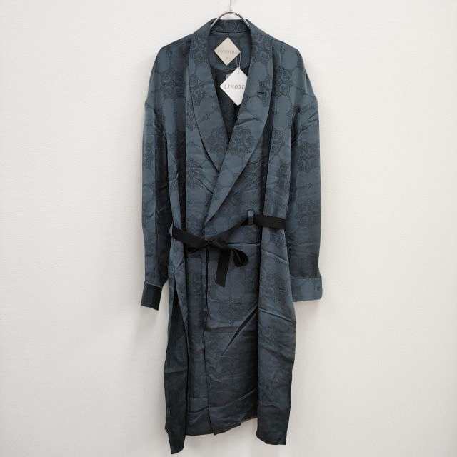 ETHOSENS 新品 Jaquard coat shirt 定価60500円 ジャガード ローブ ロングシャツ コート 22AW ブルーグレー メンズ エトセンス【中古】4-0410M♪の通販は
