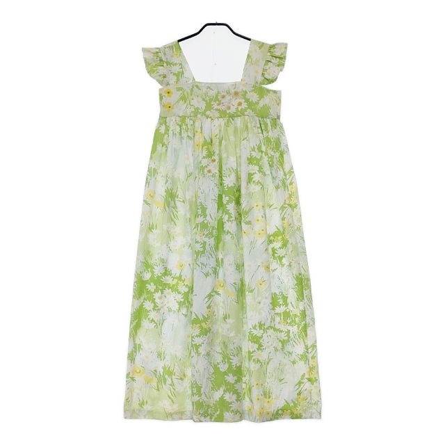 sugri サマードレス マーガレット 定価49500円 ノースリーブ ワンピース ライトグリーン ホワイト レディース スグリ【中古】5-0702S∞
