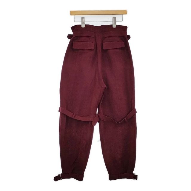 fumika uchida MOLE DOBBY BELTED SLACKS 　FU-K-PT004 パンツ ワインレッド レディース フミカウチダ【中古】5-0820G∞_1