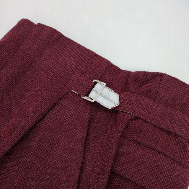 fumika uchida MOLE DOBBY BELTED SLACKS 　FU-K-PT004 パンツ ワインレッド レディース フミカウチダ【中古】5-0820G∞_3