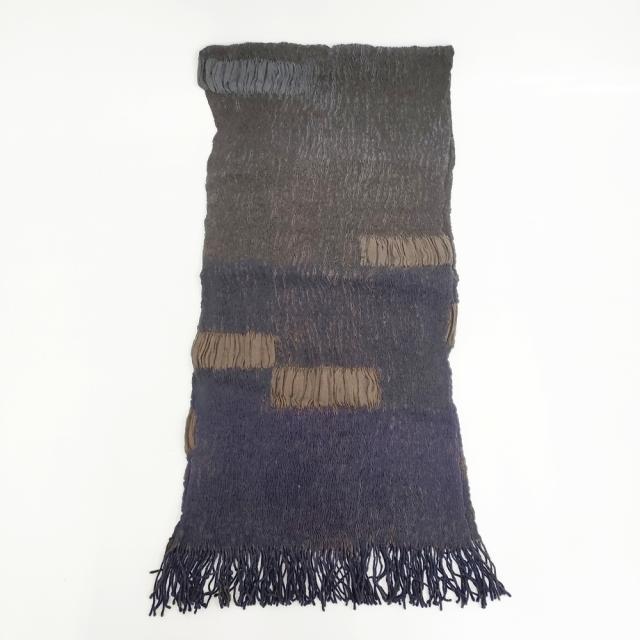 JURGEN LEHL J0194ESF72 ウールシルク マフラー ストール ブラウン パープル レディース ヨーガンレール【中古】5-1006T◎