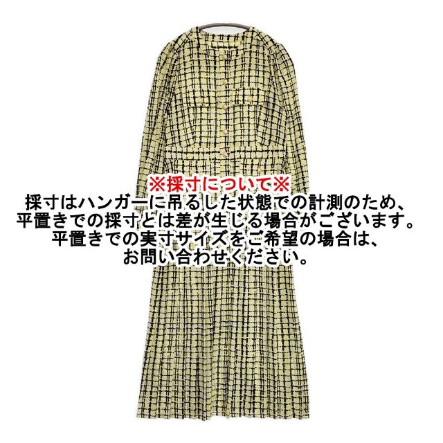 Diagram GRACE CONTINENTAL ツイードプリントワンピース プリーツドレス ワンピース イエロー レディース ダイアグラム グレースコンチネンタル【中古】5-1006M∞