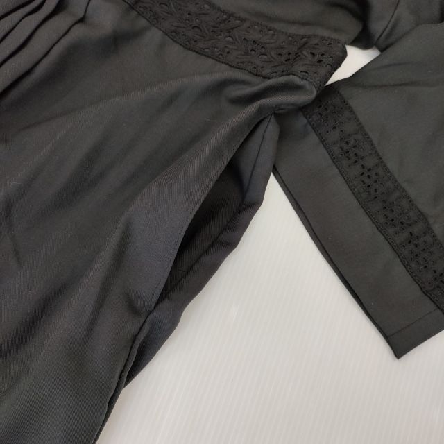 雨のリュウグウ portom22056 雨月 プリーツワンピース ポリエステルドレス ワンピース ブラック レディース 雨のリュウグウ【中古】5-1109M∞