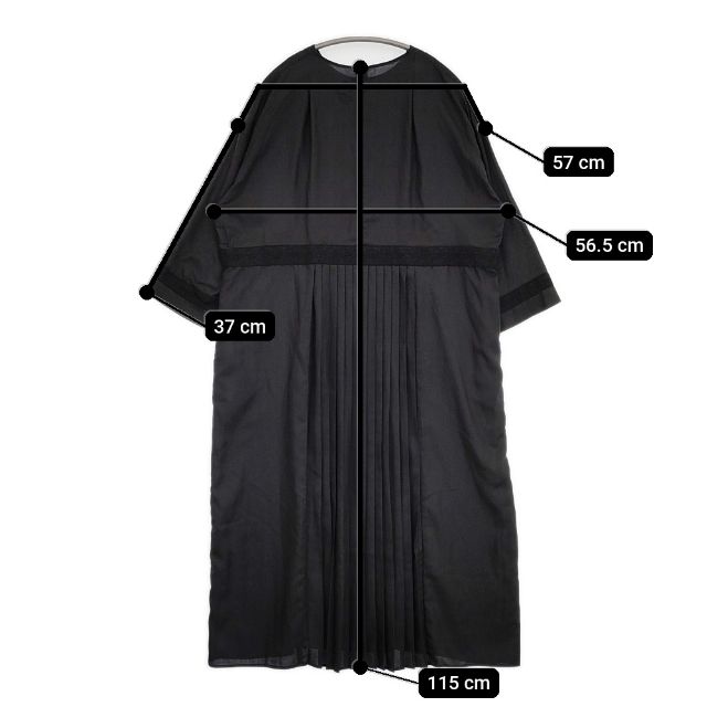 雨のリュウグウ portom22056 雨月 プリーツワンピース ポリエステルドレス ワンピース ブラック レディース 雨のリュウグウ【中古】5-1109M∞