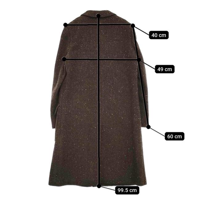 MARGARET HOWELL HERRINGBONE WOOL COAT ヘリンボーンウール チェスターコート ブラウン レディース マーガレットハウエル【中古】5-1222T♪_6