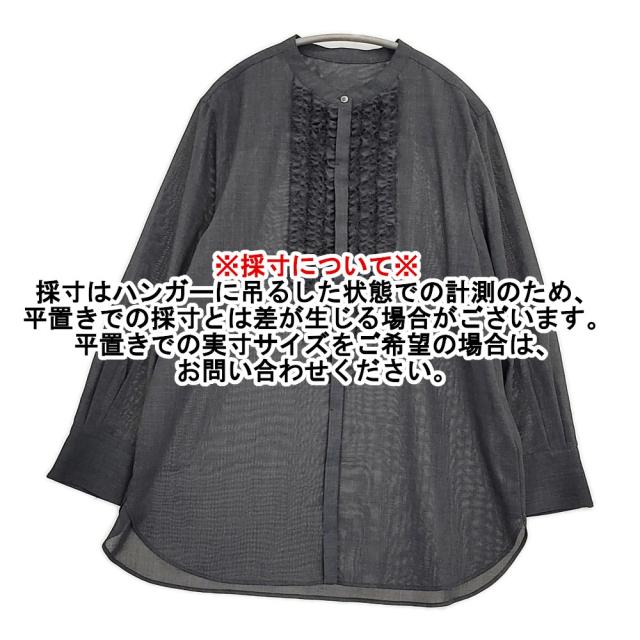 23区 TWボイル フリルディテールブラウス 定価25960円 BLWWGW0416 シアー ブラウス シャツ 25AW チャコールグレー レディース 23区【中古】5-1222M♪ 23区 TWボイル フリルディテールブラウス 定価25960円 BLWWGW0416