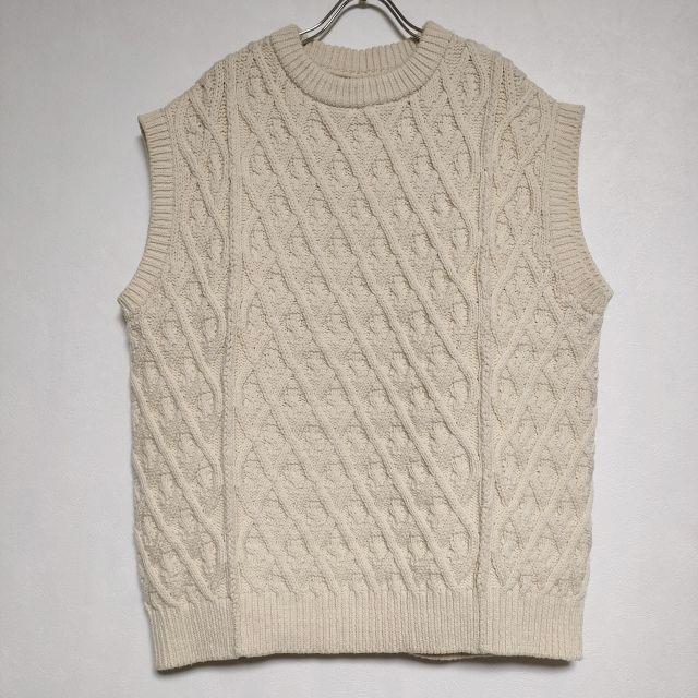 AURALEE オーラリー 19AW HARD TWIST MERINO ARAN KNIT VEST ニットベスト A9AV04FM アイボリー 0 ITE12LSWSQ3G AURALEE オーラリー 19AW HARD おっしゃら TWIST MERINO ARAN