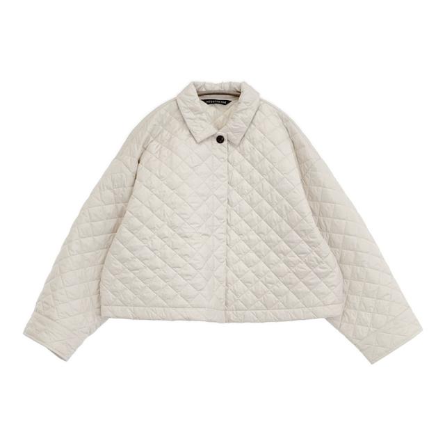 mizuiro-ind キルティングショートブルゾン 定価24200円 キルティングジャケット 24AW ホワイト レディース ミズイロインド【中古】6-0207T♪