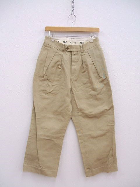NEAT サイズ44 コットン100％ 2タック パンツ ベージュ メンズ ニート【中古】2-0123M♪の通販は