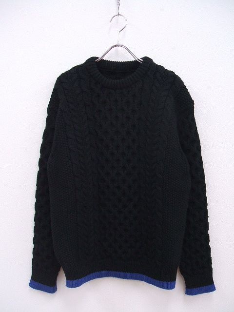 uniform experiment COTTON CABLE CREWNECK KNIT UE-202076 セーター ニット ブラック メンズ ユニフォームエクスペリメント