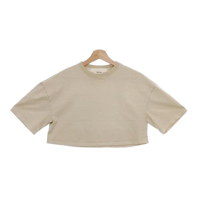 TODAYFUL 12410605 クロップドコットンTシャツ サイズF 定価8250円 半袖 カットソー 24SS ベージュ レディース トゥデイフル【中古】4-1129S♪の通販は 4,959円
