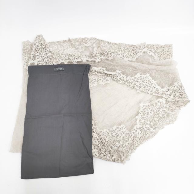 Faliero Sarti レース ポリエステルコットン ストール ベージュ グレー