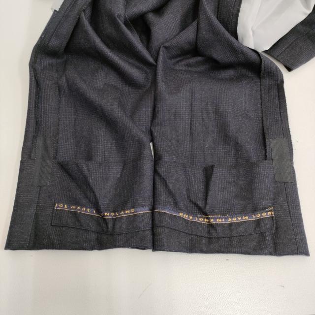 BEAMS F 3B テーラードジャケット パンツ グレンチェック ウール スーツ セットアップ ネイビー メンズ ビームスエフ【中古】6-0126T♪_7