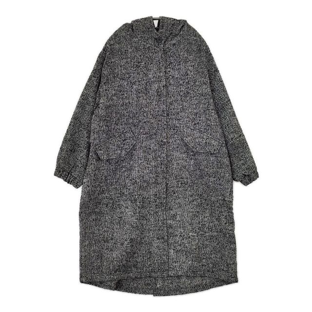 mizuiro-ind フード付きワイドコート ネップミックス オーバーサイズ コート 24AW グレー レディース ミズイロインド【中古】5-1113T∞