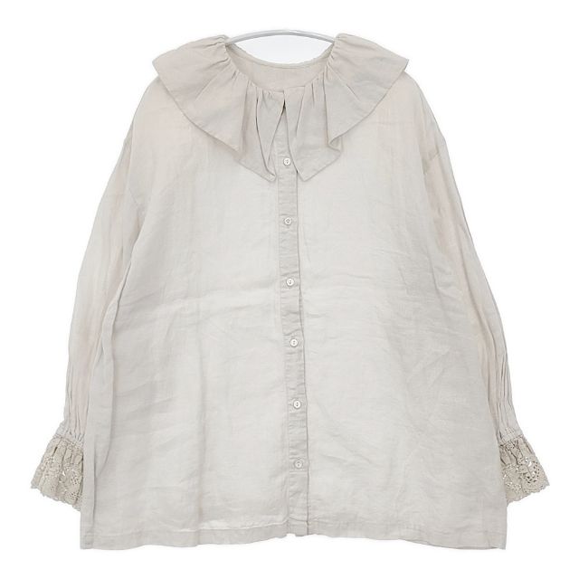 nest Robe ピエロカラー2wayブラウス 01211-1113 リネン 製品染め レース ブラウス シャツ ベージュ レディース ネストローブ【中古】6-0222M∞ recommend item | 岡山店 | nest Robe Shop Blog | nest Robe（ネスト