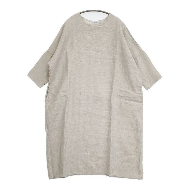 fog linen work KIKI キキ リトアニアリネン 七分袖 プルオーバー ワンピース ベージュ レディース フォグリネンワーク【中古】6-0330M∞
